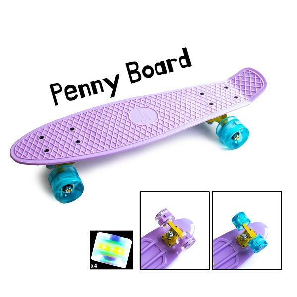 Пенні Борд Penny Board 22" LED (Світяться колеса), Ліловий 588007986 фото