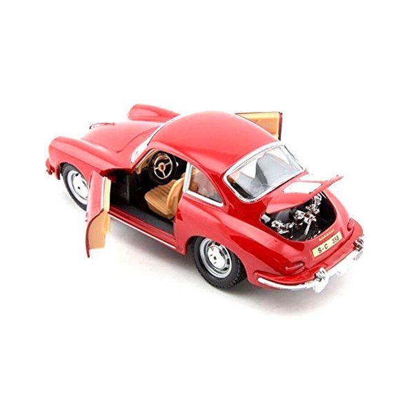 Автомодель - PORSCHE 356B (1961) (асорті слонова кістка, червоний, 1:24) 18-22079 фото