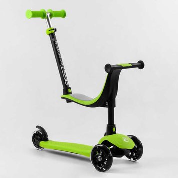 Самокат трехколесный Best Scooter 3в1 с родительскою ручкой, Зеленый 106696 фото