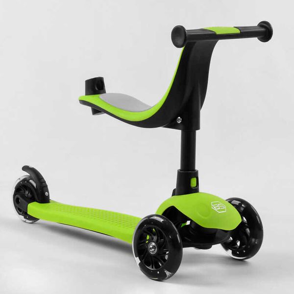 Самокат триколісний Best Scooter 3в1, з батьківською ручкою, Зелений 106696 фото