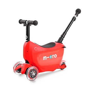 Трехколесний самокат/беговел Micro Mini2go Deluxe Plus – Красный MMD032 фото