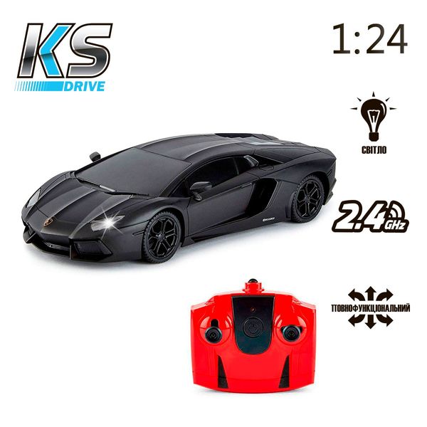 Автомобіль KS DRIVE на р/к - LAMBORGHINI AVENTADOR LP 700-4 (1:24, 2.4Ghz, чорний) 124GLBB фото