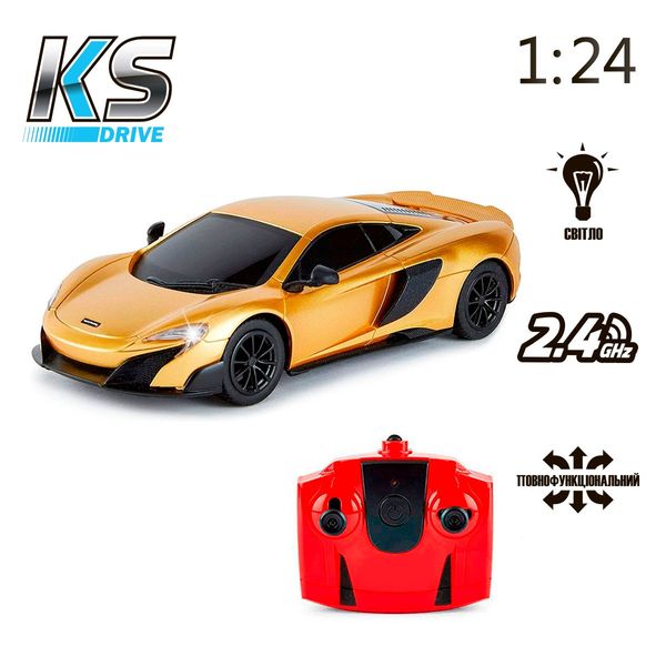 Автомобіль KS DRIVE на р/к - MCLAREN 675LT (1:24, 2.4Ghz, золотий) 124GMGL фото