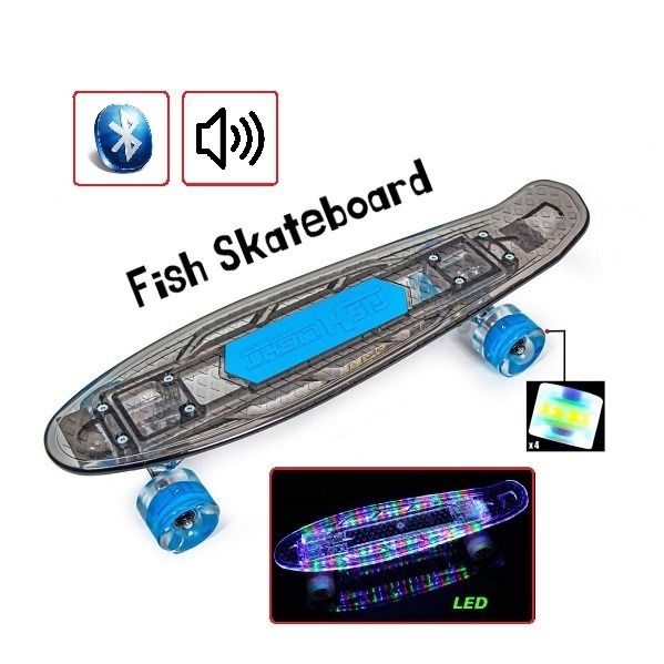 Пенні Борд Fish Skateboard Original 22,5" LED (Музичний та світиться), Синій 218437944 фото