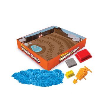 Набор песка для детского творчества - KINETIC SAND CONSTRUCTION ZONE (голубой , формочки, 283 г) 71417-2 фото