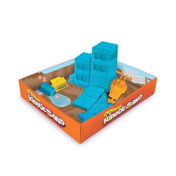 Пісок для дитячої творчості - KINETIC SAND CONSTRUCTION ZONE (блакитний, формочки, 283 г) 71417-2 фото